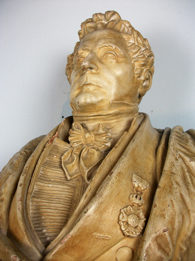 Antique Plaster Bust of a Military General